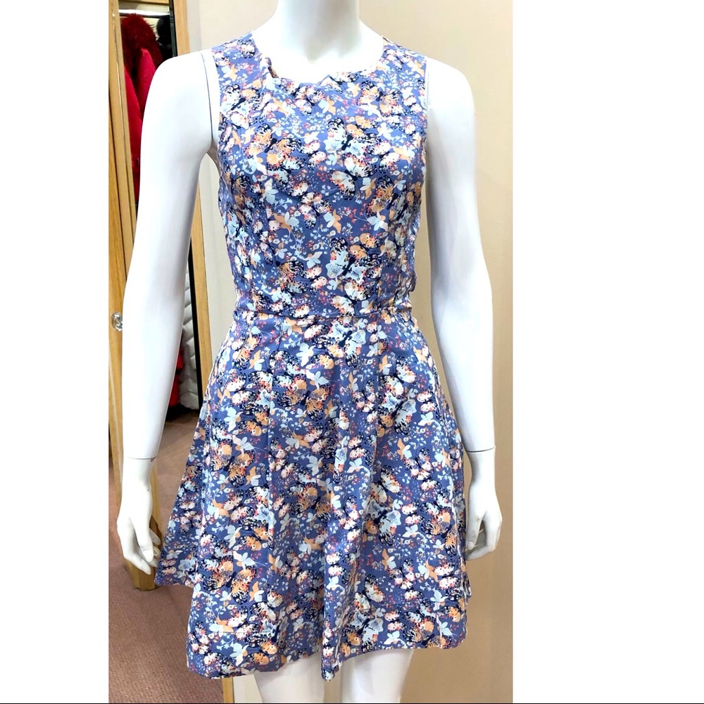 ❌ Open Back Blue Pastel Fit & Flare Party Dress